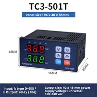 Thermostat numérique multifonction TC3-401T/501T/701T avec affichage intégré de la température et de la minuterie pour armoire, 100-240VAC