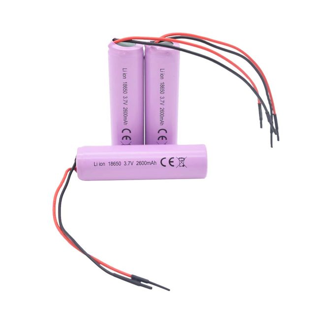 3.7V Rechargeable 18650 Battery 3.7V 2600mAh Battery Pack with Protection Board and Cable for Electronics