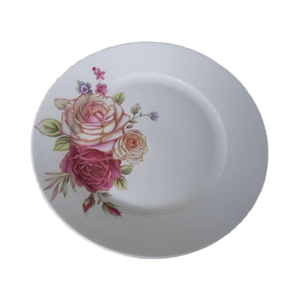 Assiette à petit-déjeuner ronde en céramique vintage Terre De Fer ensemble de cuisine classique français avec motif de fleurs roses pour fête vente en gros d'assiettes avec chargeur - Product Image 6