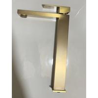 Robinet de lavabo en acier inoxydable durable, mitigeur chaud/froid pour salle de bain, à poser sur le comptoir, finition or brossé
