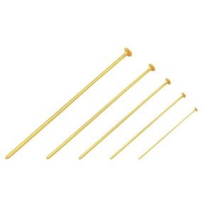 Pernos en forma de T chapados en oro de 18 quilates, accesorios de joyería de cobre para manualidades con cuentas. - Product Image 1