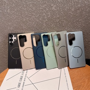 Metallic Style UltraThin Slim Phone Case for Samsung Galaxy S23 S24 Plus S25 Ultra <b>Wireless</b> Charging Magnetic Plating <b>PC</b> Cover - Product Image 1