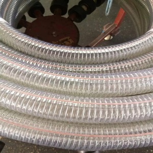 Волоконно-спиральный прозрачный стальной проволочный шланг 1/4 "-10" дюймов гибкий ПВХ всасывающий стальной проволочный пружинный шланг - Product Image 4