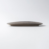 Vajilla De Porcelana servant une grande vaisselle de dîner vaisselle Rectangle plats pour Sushi Bronze avec plaque oblongue en céramique noire