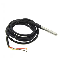 Kit de capteur de température DS18B20, étanche, câble de capteur numérique de 100 cm, sonde en acier inoxydable, adaptateur de borne