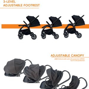 Poussette Bébé de Luxe 3 en 1 en Gros, Système avec <span class=keywords><strong>Nacelle</strong></span> et Siège Auto, Pliable en Alliage d'Aluminium, Adaptée aux Voyages jusqu'à 3 Ans, Abordable - Product Image 5