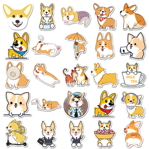 動物 アニメ コーギー イラスト ステッカー 防水 耐水 ビニール製 ウォールステッカー - Product Image 3