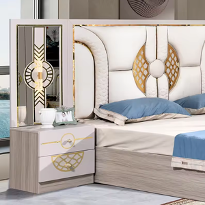 Ensemble de <span class=keywords><strong>Chambre</strong></span> à Coucher Complet 5 Pièces Grand Lit avec Rangement, Structure en Bois Massif, Meuble Moderne de Luxe - Product Image 5