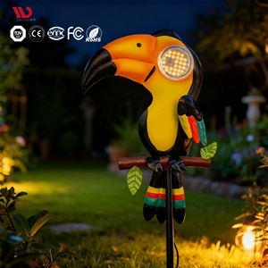Nouvelle conception brevetée petits yeux LED rotatifs 360 effet clignotant réaliste simulé lumières de pelouse de jardin solaire - Product Image 1
