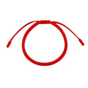 Glücksschutz-Armband für Damen und Herren roter String gewebte Armbänder für Familie Glück Tibetischer minimalistischer geflochtener einstellbarer Br