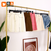 Rok Denim Bekas Campuran Geryon Vintage Grosir Rok Mini Jeans Bekas Musim Panas Wanita Pendek Bersih Kualitas Ekspor Kompetitif