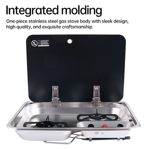 Disposition coudée 2 brûleurs en acier inoxydable RV Cuisinière à <span class=keywords><strong>gaz</strong></span> intégrée pour <span class=keywords><strong>camping</strong></span>-<span class=keywords><strong>car</strong></span> Table de <span class=keywords><strong>cuisson</strong></span> pour van caravane <span class=keywords><strong>camping</strong></span>-<span class=keywords><strong>car</strong></span> Cuisine - Product Image 5