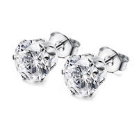 Aretes Magnéticos Cuadrados de Circonita de Acero Inoxidable de 6 mm, Elegantes y Resistentes al Agua, Joyería Magnética Dorada para Niños Sin Perforación