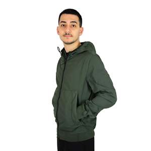 Men's <b>Jacket</b> UKE8000 Green Hooded Zip Front Casual Wear - Product Image 2