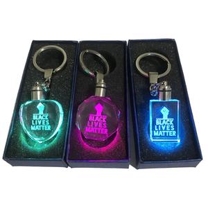 Di fabbrica su misura a buon mercato 3D Nero Vita Importa di vetro luce della catena chiave di cristallo per <span class=keywords><strong>BLM</strong></span> gruppi - Product Image 6