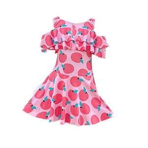Traje de Baño de una Pieza para Niñas Baiya, Estampado de Manzanas Rosadas, Secado Rápido, UPF 30, para Vacaciones en la Playa - Product Image 5
