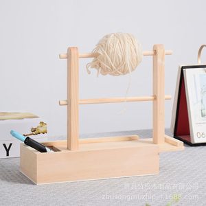 Wooden Yarn Rack Desktop Stand Solid Wood <b>Crochet</b> <b>Hook</b> Holder Natural Color - Product Image 5