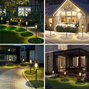Lámpara Solar de Jardín Cilíndrica con Malla, Luz Cálida, Iluminación Exterior para Paisajes, Uso Doméstico, Impermeable, Interruptor Táctil - Product Image 4