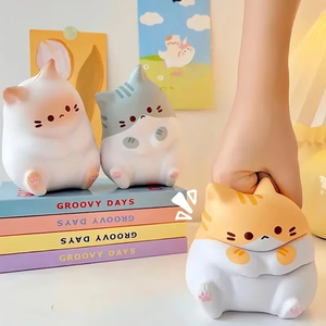 Adorable Cartoon <b>Cat</b> Squeeze Toys for Kids Adult Soft Pinch PU Slow Rebound Balls Pop Fidget Toys <b>Halloween</b> Christmas Gifts - Product Image 2