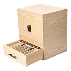 Необработанный деревянный ящик из павловнии, Подарочная коробка, коробка для эфирных масел, органайзер, контейнер на заказ, многослойная деревянная коробка