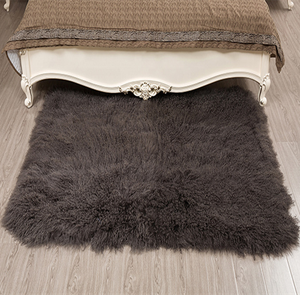 <span class=keywords><strong>Manta</strong></span> de tiro de piel rizada marrón de estilo moderno, Alfombra de cama de piel de oveja mongol Real de pila alta - Product Image 1