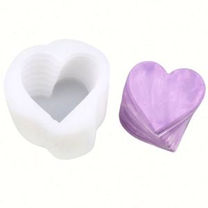 Moule en silicone Saint-Valentin en forme de cœur unique pour bougies, savons, gâteaux DIY, fabrication artisanale OEM/ODM - Product Image 3