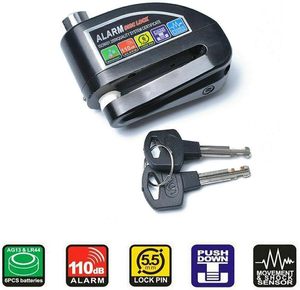 Waterdichte stalen motorfiets-/fietslot met hoge decibel <span class=keywords><strong>alarm</strong></span>, anti-diefstal schijfrem en kabel - Product Image 2