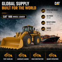 Chargeuse frontale Cat 986 de 44,4 tonnes avec godet de 5,0-10,3 m³ pour le chargement en carrière