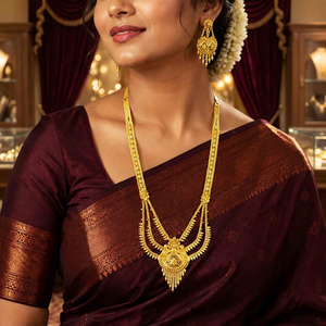 Ensemble de bijoux de mariée Rani Haar de style Dubaï en or rempli de 14K, 18K, 24K, colliers de mode au design traditionnel, vente en gros - Product Image 4