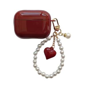 Funda Protectora para Auriculares Apple con Cadena de Perlas y Corazón Rojo, Moderna y Sencilla, para AirPods 1/2/4 Pro 1/2 - Product Image 5