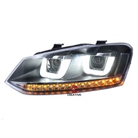 Auto-Styling für Polo 2011-2018 Scheinwerfer GTI Double U Design DRL LED-Daylights Lichthaus sequentielles Umkehrzeichen