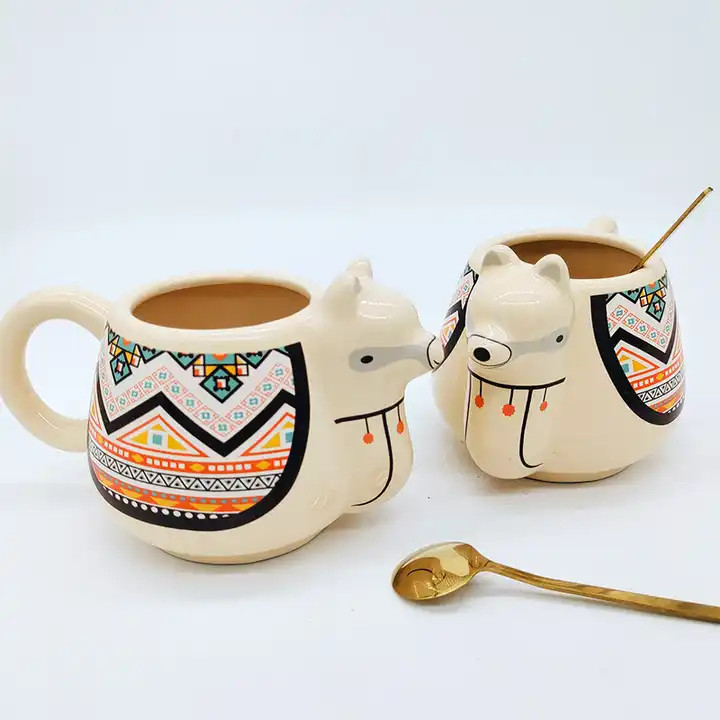 solhui promozionali di sublimazione su ordinazione tazze di ceramica tazze  di caffè tazze bianche tazze di alpaca animale a forma di tazza di  ceramica