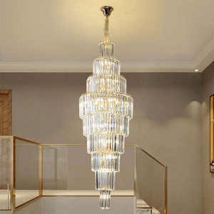 Zeal Lighting Modern Long Staircase Lámpara colgante Villa Lobby Lámpara colgante de cristal grande - Product Image 2