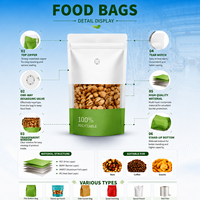 Sachet Doypack Auto-Scellant Packfortune en Aluminium et Plastique PET avec Fenêtre, Emballage Refermable pour Snacks, Noix et Fruits Secs