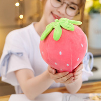 Jouet en peluche en forme de fruit personnalisé, poupée pour enfants, joli fruit doux, oreiller en peluche de fraise de 25cm