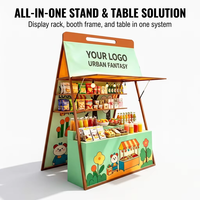 YTSF-H12 Stand de promotion mobile pliable et flexible pour marché extérieur, stand de marché, centre commercial, table de promotion portable