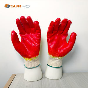 Guantes de trabajo con puños elásticos de Palma con revestimiento de látex, delineador <span class=keywords><strong>TC</strong></span> blanco sin costuras de calibre 13 para manipulación de alimentos, limpieza, industria médica - Product Image 2