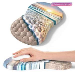 Tapis de souris ergonomique avec support de poignet massant, repose-poignet anti-douleur avec mousse à mémoire de forme et base antidérapante en PU - Product Image 2