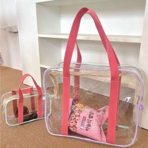 Women's Portable <b>Clear</b> PVC Storage <b>Bag</b> for Travel and Vacation <b>Toiletry</b> Wash Bathroom Makeup Organizer - Product Image 3