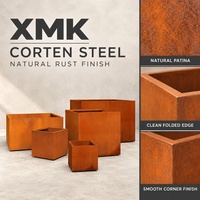 Pots et jardinières en métal, grande jardinière en acier corten rouillé, pot à fleurs d'extérieur