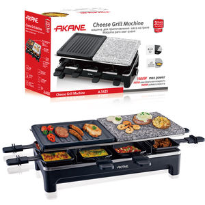 Machine à <span class=keywords><strong>griller</strong></span> le fromage Akane 1500w, <span class=keywords><strong>raclette</strong></span> double couche <span class=keywords><strong>avec</strong></span> plaque en <span class=keywords><strong>pierre</strong></span> et revêtement antiadhésif pour le dîner en famille - Product Image 2