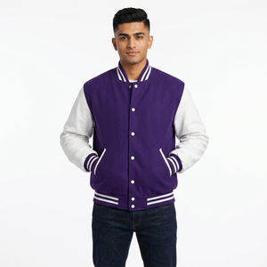 Vestes universitaires vierges en gros pour hommes, style baseball, avec logo personnalisé, style Letterman uni - Product Image 1