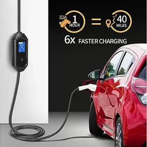 IEC 62196 TYPE2 Portable Ev Charger 7kw Cable 8-32a Electric Car Charging Station