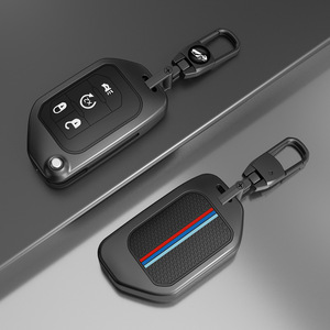 Funda de Llave de Aleación de Zinc de Alta Gama para Jeep Wrangler, Franjas Rojas y Azules, Resistente a Arañazos, Accesorios de Modificación para Jeep Robin Hood JL - Product Image 1