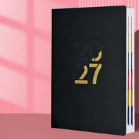 Agenda Quotidien Personnalisé 2027 – Esthétique Élevée, Couverture Souple en PU A5, Cahier Bilingue Anglais-Espagnol avec Couverture en Cuir et Reliure Cousue