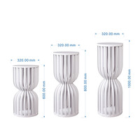 Socle à gâteau en PVC de 1,6 mm d'épaisseur, rond et creux, pour table de desserts, supports à fleurs pour décorations de centre de table de mariage