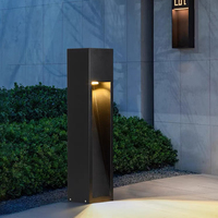 Lampu Bollard COB IP65 10W 12W LED Putih Hangat Tahan Air dengan Casing Aluminium Hitam/Abu-abu Sudut Sorot 360° untuk Penerangan Taman