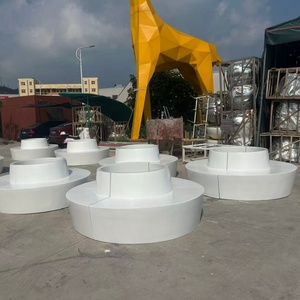 Pots et jardinières personnalisés en fibre de verre, grand pot à fleurs pour arbre <span class=keywords><strong>avec</strong></span> banc, mobilier d'extérieur en FRP - Product Image 3