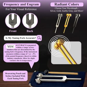 Trái Đất Sao 68.05Hz (9) Điều Chỉnh Ngã Ba Attenuator Âm Thanh Chữa Bệnh Hài Hòa Rung Điều Trị Công Cụ Vàng Điều Chỉnh Dĩa - Product Image 6