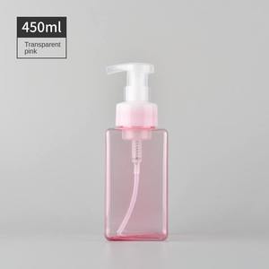 Dispensador de Jabón Espumoso Cuadrado de 450 ml (15 oz), Botella de Plástico Ámbar Recargable con Bomba de Espuma para Jabón Líquido, Champú y Gel de Baño - Product Image 6